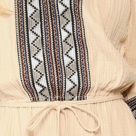 Off Shoulder Rompers with Aztec Print - Picture 5 of 5